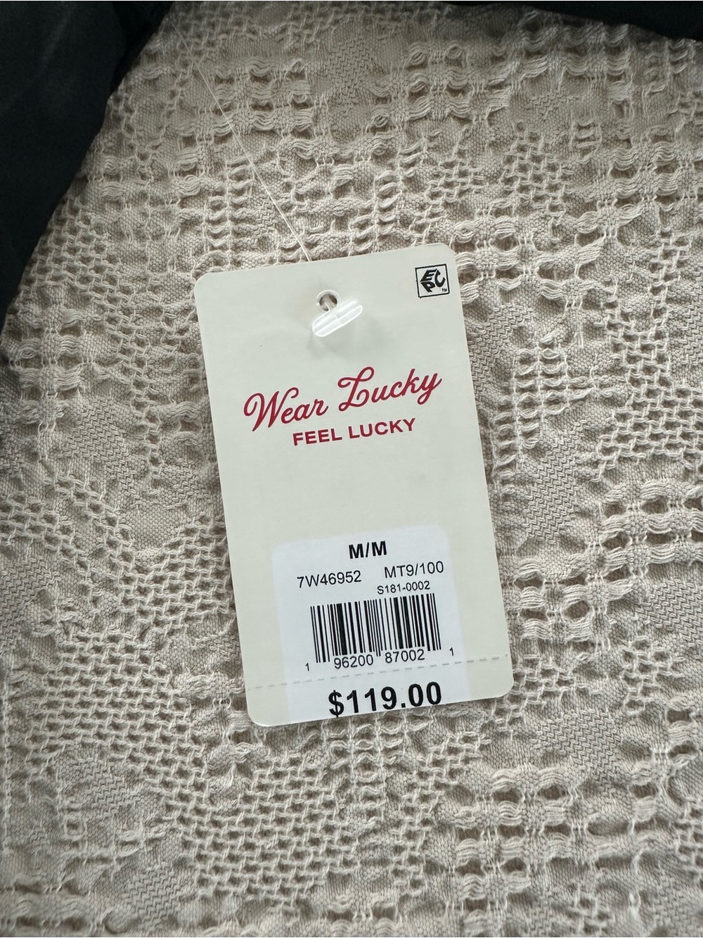 Lucky Brand Black Button-Front Peasant Blouse with Pintuck Lace NWT - Picture 12 of 12